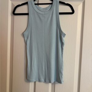 A New Day Ribbed Tank Top, Light Blue